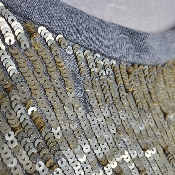 NEW HAUTE HIPPIE long sleeve gold sequin oversized pullover‎ sweater XS - Picture 5 of 14